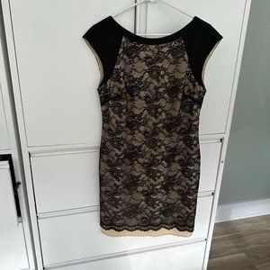 Black Floral Lace Jessica Simpson Cocktail Dress - Size 10